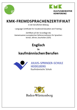 Foto: Das KMK-Fremdsprachenzertifikat (Vorderseite)